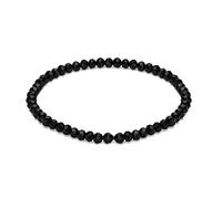 EUMENIDES Bracciale da donna in cristallo naturale, 4 mm, con cristalli (cristallo nero, 4 mm), Eine Grösse, Cristallo, cristallo