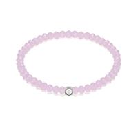 EUMENIDES Braccialetto sfaccettato con pietre di cristallo per donne e argento 925, 4 mm, con strass naturali, cordoncino elastico, 4.0 Millimeter, Pietra Argento Pietra argento Diamante, Agata