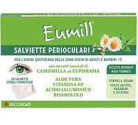 Eumill Salviette Sterili Perioculari Confezione Risparmio Da 20 Pezzi Per L'igiene Quotidiana Degli Occhi Di Adulti E Bambini