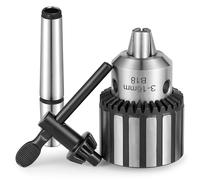 Eumtenr Mandrino per trapano MT2 super resistente, capacità 5/8" con albero conico Morse #2 e chiave di serraggio ganascia mandrino K32 (B18 3-16 mm) (mandrini MT2)