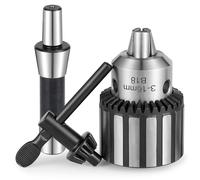 Eumtenr Mandrino per trapano R8 super resistente, capacità 5/8" con gambo di precisione R8 e chiave di serraggio ganascia mandrino K32 (B18 3-16 mm)