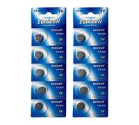 Eunicell - 10 batterie a bottone al litio CR1225, 3 V, 48 mAh (2 blister da 5 batterie), confezione singola
