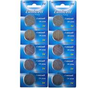 Eunicell 10 batterie a bottone al litio CR2354 senza scanalatura, 3 V (2 blister da 5 batterie)