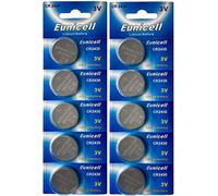 Eunicell 10 pile a bottone CR2430 3 V al litio 270 mAh (2 blistercard a 5 batterie CR2430) monouso