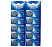 eunicell 10 x CR2032 Batteria a bottone al litio, 3V, 210 mAh (2 confezioni Blister con 5 Batterie) CR-2032, DL2032, ECR2032, L14, 5004LC, EA-2032C