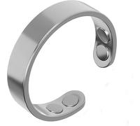 Eunmsi Auvulis Migraine Ring,Auvulis Vitality Ring, Adjustable Fatigue Relief Sleep Aid Magnetic Acupressure Rin,Anti Snoring Ring,Sleep Improvement & Stress Reduction (Silver)