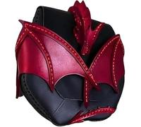 Eunmsi Dragon Embrace Borsa a tracolla in pelle naturale, borsa in pelle di drago fatta a mano, borsa a tracolla grande da donna unica, Rosso, As Show