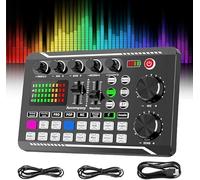 Eunmsi Scheda audio live F998, mixer audio professionale con effetti DJ e cambia voce, Bluetooth, 16 canali, console di mixaggio audio, colore Set-A