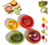 Eunmsi Silicone Fruit Storage Box, Fruit Vegetable Shaped Savers,onion storage,Reusable fruit and vegetable storage containers,Refrigerator fresh fruit and vegetable storage box (4 pcs-Mix)