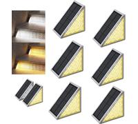 Eunmsi Solar Step Lights, Solar Step Lights Outdoor Waterproof,Outdoor lighting decoration,Solar step lights for steps on stairs, porches, courtyards, terraces and decks (6 pcs-Yellow)