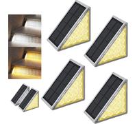 Eunmsi Solar Step Lights, Solar Step Lights Outdoor Waterproof,Outdoor lighting decoration,Solar step lights for steps on stairs, porches, courtyards, terraces and decks (4 pcs-Yellow)