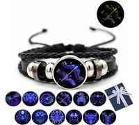 Eunmsi Zodiac Signs Spirit Bracelet, Manifestation Bracelet,Multilayer Adjustable Twelve Constellation Zodiac Leather Bracelets, Spirilet Bracelet Zodiac Manifestation (Sagittarius)