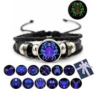 Eunmsi Zodiac Signs Spirit Bracelet, Manifestation Bracelet,Multilayer Adjustable Twelve Constellation Zodiac Leather Bracelets, Spirilet Bracelet Zodiac Manifestation (Cancer)