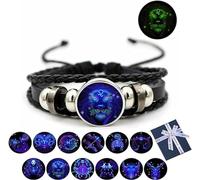 Eunmsi Zodiac Signs Spirit Bracelet, Manifestation Bracelet,Multilayer Adjustable Twelve Constellation Zodiac Leather Bracelets, Spirilet Bracelet Zodiac Manifestation (Leo)