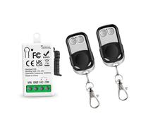 EunnacoTop RF Telecomando senza fili Interruttore 433MHz DC 12V 1 canale Relè Ricevitore con 2 telecomando EV1527 codice di telecomando programmabile per LED/cancelli/serratura elettromagnetica