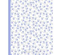Eunoia - Aesthetic Periwinkle Blue Floral Pattern Composition Notebook by Beausk: 7.5 x 9.25 Inch, 120 Pages College Ruled | Dainty Wildflower Pattern ... | Vintage Cottagecore Soft Girl Stationery