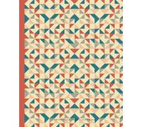 Eunoia - Minimalist Retro Geometric Boho Pattern Composition Book by Beausk: 7.5 x 9.25 Inch, 120 Pages College Ruled | Vintage Patchwork Mosaic ... & Office | Boho Geometric Abstract Stationery