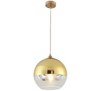 Euone_Clothes Lampadario a Sospensione con Sfera in vetro Semi Placcato, Lampada a Sospensione da Soffitto Moderna Semplice per Cucina Sala da pranzo Camera da letto (Oro, 25cm)