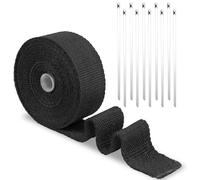 eupdd 15M Nastro Termico Isolante: Benda Termica per Scarico Marmitta con 10 Pezzi 300mm Fascette Metalliche, Nastro Termico per Marmitte, Bende Termiche Moto, Benda Termica per moto, auto e camion