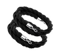 eupdd 2 Pezzi Transenne Corda Noir: 1,5 m Cordone Intrecciato Noir con Gancio in Acciaio Inox, per Teatri, Musei, Hotel, Cordoncino di Bloccaggio Noir, Cordone Transenna, Cordone per Delimitare