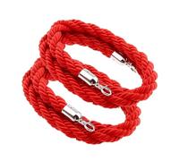 eupdd 2 Pezzi Transenne Corda Rosso: 1,5 m Cordone Intrecciato Rosso con Gancio in Acciaio Inox, per Teatri, Musei, Hotel, Cordone Transenna, Cordone per Delimitare
