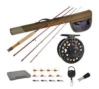 Eupheng Extreme Fly Fishing Combo Kit Starter Canna da Mosca e Mulinello Outfit, con una custodia da viaggio (20 cm LW3/4 Fly Rod Kit)