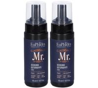 Euphidra MR. Schiuma Detergente Viso Uomo 2x175 ml Schiuma