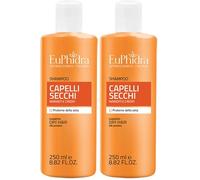 Euphidra, Shampoo Capelli Secchi, Flacone 250 ml, Delicato ed Efficace per Capelli Aridi, Devitalizzati e Crespi, Morbidi e Luminosi, Dermatologicamente Testato (Confezione da 2)