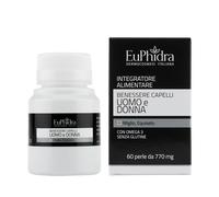 Euphidra, Benessere Capelli Uomo e Donna, 60 Perle Softgel da 770 mg, Integratore con Vitamine, Minerali, Biotina e Estratti Vegetali per Capelli Forti, Vitali e Sani, Peso Netto 46,2 g