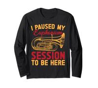 Euphonium Paused My Session Be Here Baritone Marching Band Maglia a Manica