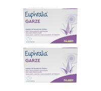 Euphralia Garze - Garze Oftalmiche Sterili, Monouso, Pulizia Occhi Infiammati e Allergici, Azione Detergente, Idratante e Lenitiva, con Acido laluronico e Aloe Vera - 2 Confezioni da 20 (2x20)
