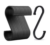 Eupneicu Ganci A S [ 12 Pezzi ], Ganci A S Neri In Alluminio, Multifunzione Ganci Appesi S Per Bagno, Camera Da Letto, Ufficio [Nero Opaco]