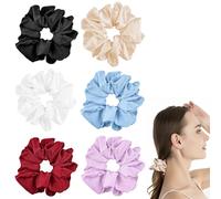Eupneicu Scrunchies per Capelli Seta [ 6 Pezzi ], Elastici Capelli Seta Donna, Elastico Per Capelli, Elastici per Capelli Donne e Silk Scrunchies Fascia a Coda di Cavallo [Colore]