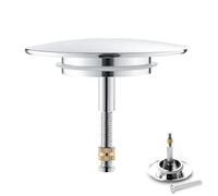 Eupneicu Tappo Per Vasca Universale Ø 72 Mm, Tappo Di Scarico In Ottone Massiccio, Tappo Per Vasca Da Bagno In Acciaio Inox Con Doppia Guarnizione, Per Vasca Da Bagno Universale