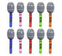 EUPSIIU 10 Pezzi Microfoni Gonfiabili, Set Microfono Gonfiabile Gadget per Feste, Giocattoli Gonfiabili, Accessori Rock, Forniture Strumenti Gonfiabili Anni '80 e '90 (Multicolore)