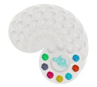 EUPSIIU 10 Pezzi Tavolozza Tavolozza per Pittura Tavolozze, Tavolozza per Dipingere, Bianca Tavolozza dei Colori Rotondo Vernice Vassoio per Miscelare Colori a Olio Acrilici Acquerelli (Bianco)