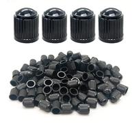 EUPSIIU 100 Pezzi Tappi per Valvole Pneumatici, Tappi Valvole Pneumatici Auto, Tappi per Valvole Pneumatici Tappi Parapolvere, Cappuccio Valvola Bici, per Ruote di Moto, Auto, Biciclette (Nero)