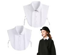 EUPSIIU 2 Pezzi Colletto Staccabile Camicia, Colletto Camicia Donna, Colletto Camicia Falso, Inserto Colletto da Donna, Facile da Indossare, per Uffici Scuole Club Matrimoni Quotidiano