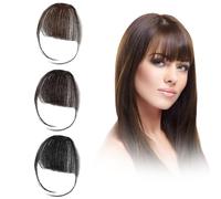 EUPSIIU 3 Pezzi Frangia Clip Capelli Veri Natural Frangetta Frontale Clip Extension Posticci per Donna Natural Bangs Air Bangs French Bangs Cura Capelli Donna lavabile tingibile(3 Pezzi)