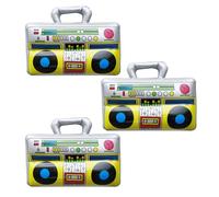 EUPSIIU 3 Pezzi Radio Boom Box Gonfiabile Ghetto Blaster, Gonfiabile Altoparlante, Vecchia Scuola Anni '80 Anni '90, Accessorio per Costumi di Carnevale, Novità Dress Up Scherzo (Multicolore)