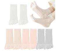 EUPSIIU 4 Paia Calzini con Dita Separate Donna Cotone Calze Calze 5 Dita in Cotone, Classici Donna Ragazze Calzini Sportivi Casuali, Traspirante Morbide Calzini a Cinque Dita Separate (4Couleurs)