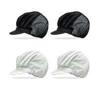 EUPSIIU 4 Pezzi Cappello da Cuoco, (Bianco, Nero)