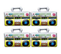 EUPSIIU 4 Pezzi Radio Boom Box, Gonfiabile Ghetto Blaster, Gonfiabile Altoparlante, Vecchia Scuola Anni '80 Anni '90, Accessorio per Costumi di Carnevale, Novità Dress Up Scherzo (Multicolore)