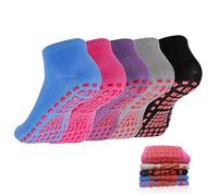 EUPSIIU 5 Paia Calzini Yoga Antiscivolo Calzini Sportivi Uomo e Donna Barre Calze in Cotone Antiscivolo Calzini Pilates per Yoga, Pilates, Pure Barre, Danza, Fitness, Ballo a Piedi Nudi (5 Colori)