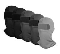 EUPSIIU 5 Pezzi Passamontagna Moto, Balaclava Sottocasco, Bici Mask Scaldacollo Moto Ciclismo Sciarpa Estiva per Il Collo per Ciclismo Sci Antivento Traspirante, Taglia Unica (Nero, Grigio)