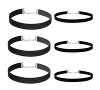 EUPSIIU 6 Pezzi Chocker Collana, Girocolli Collane Choker in Velluto Girocollo di Nastro Nero per Donne Ragazze, Gotiche Collana Girocollo Elastica, Ornamenti Moda per Varie Occasioni (Nero)