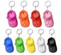 EUPSIIU 9 Pezzi Simpatico Portachiavi per Scarpe, Regalo Portachiavi, Portachiavi in Mini, Pantofole da Donna Piccolo Foro Ciondolo, Moda Zaini Accessorio Portachiavi per Souvenir (Multicolore)