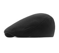 EUPSIIU Newsboy cap Gatsby Hat Ivy Cappellino Irlandese, Berretto Piatto da Uomo Newsboy Berretto Baschi Scozzesi British Style Retro Coppola Strillone Regolabile, Taglia Unica (Nero)