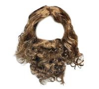EUPSIIU Parrucca e Barba Lunga Ondulati Ricci da Uomo Cosplay Wizard Mago Stregone Uomo per Halloween Carnevale Festa in Maschera Adulto Marrone