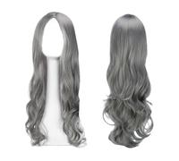 EUPSIIU Parrucca Grigia Argento Lunga Ondulata Donna, 27’’/70cm Lungo Ricci Donna Parrucche Resistente al Calore, Cosplay Grigio Lunga Capelli Ricci Della Signora Di Modo Festa Parrucche (Grigia)